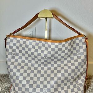 Louis Vuitton Delightful MM Damier Azur Shoulder Bag